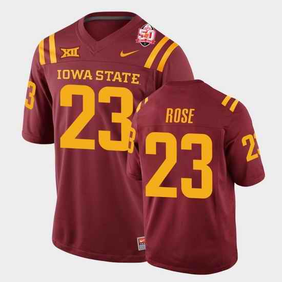 Men Iowa State Cyclones Mike Rose 2021 Fiesta Bowl Cardinal College Football Jersey 0A
